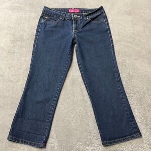 Vintage Glow Jeans Womens 7 Blue Cropped Low Rise Medium Wash Y2K Boho Denim